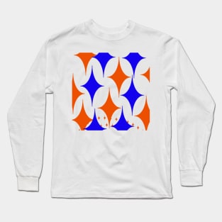 blue yellow abstract background pattern design Long Sleeve T-Shirt